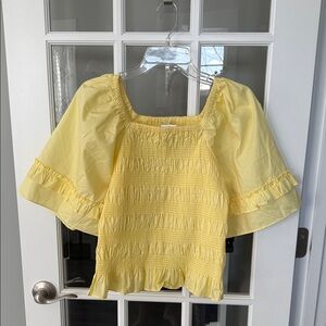 Cato Yellow Smocked Blouse